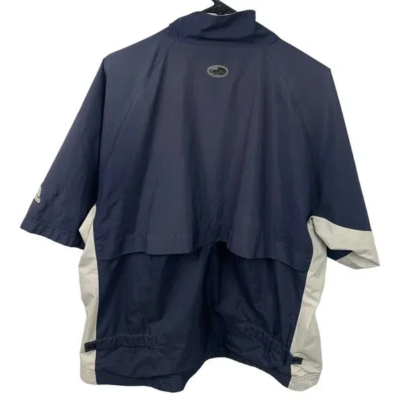 Adidas Windbreaker Jacket Men Medium M Golf Short Sleeve Blue Vintage Zip Button - Picture 9 of 9